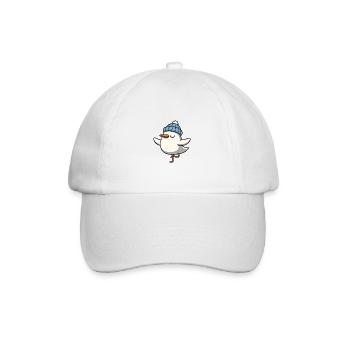 Nordsee Comic Möwe Yoga Mütze Beanie Resilienz Om - Baseballkappe - Weiß/Weiß - Vorne