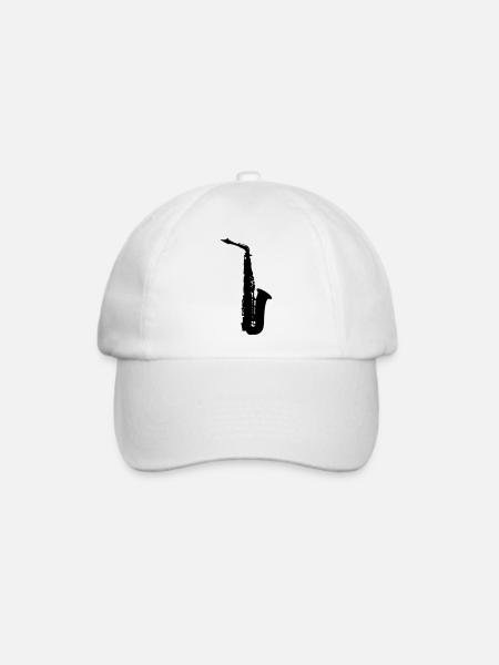 Saxophon - Baseballkappe - Weiß/Weiß