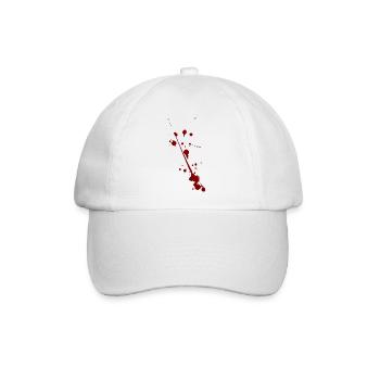 Blut Spritzer Splatter Halloween - Baseballkappe - Weiß/Weiß - Vorne