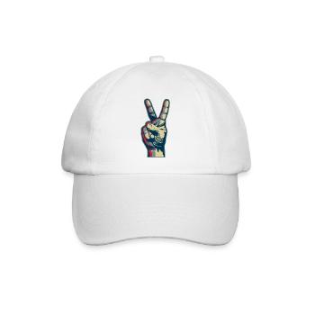 Peace hand - Baseballkappe - Weiß/Weiß - Vorne
