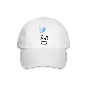Panda hellblau - Baseballkappe - Weiß/Weiß - Vorne