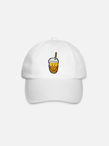 Smiley Coffee Take Away - Baseballkappe - Weiß/Weiß