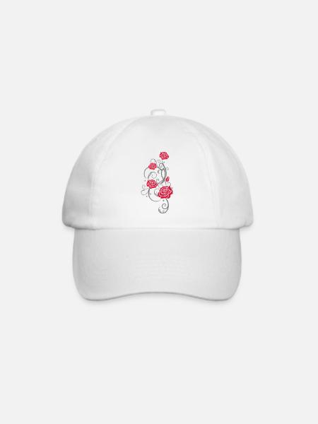 Rote Rosen mit Dornen und Blättern. In love. - Baseballkappe - Weiß/Weiß