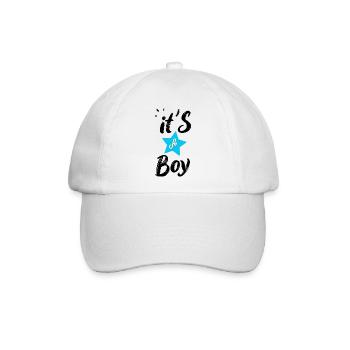 Es ist ein Junge - Baseballkappe - Weiß/Weiß - Vorne