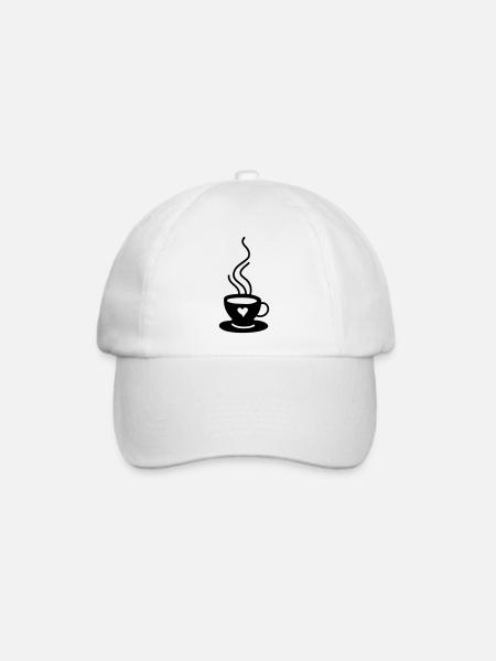 Kaffeetasse Liebe - Baseballkappe - Weiß/Weiß