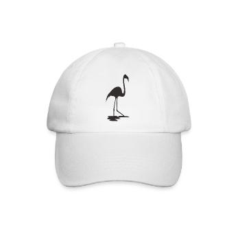 Flamingo Schwarz - Baseballkappe - Weiß/Weiß - Vorne