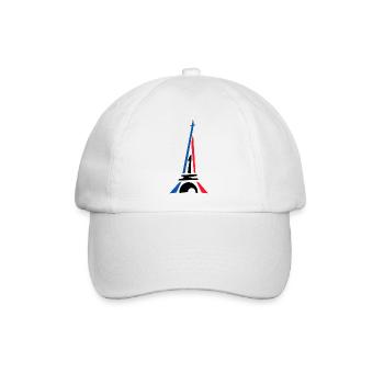 Paris Frankreich France Eiffelturm Eiffel Tower - Baseballkappe - Weiß/Weiß - Vorne