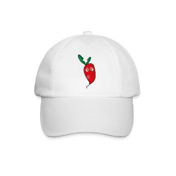 radish - radieschen - character - Cartoon - Baseballkappe - Weiß/Weiß - Vorne
