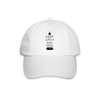 Keep Calm and sail on - Baseballkappe - Weiß/Weiß - Vorne