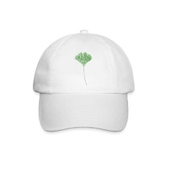 Ginkgo Blatt / NATUR Druck - Baseballkappe - Weiß/Weiß - Vorne