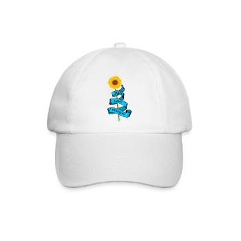 SonnenblumeFrieden Liebe Freiheit - Baseballkappe - Weiß/Weiß - Vorne