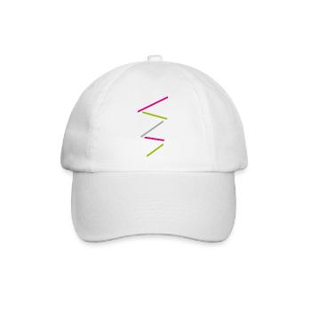 Minimal Streifen - Muster Zackig - Baseballkappe - Weiß/Weiß - Vorne