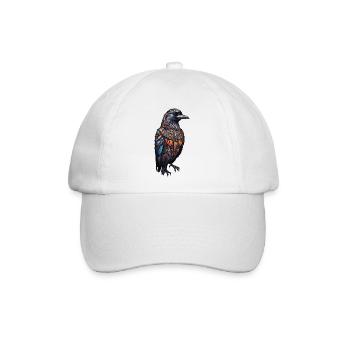 Bohemian Rabe Mystik Farben Mandala Design - Baseballkappe - Weiß/Weiß - Vorne
