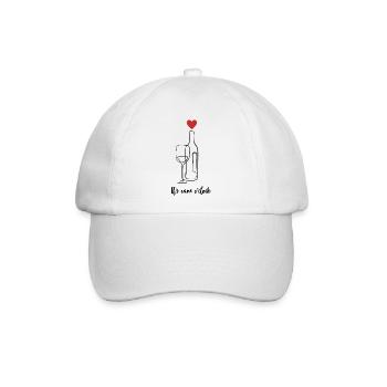 Wine Lover Weinliebhaber - Baseballkappe - Weiß/Weiß - Vorne