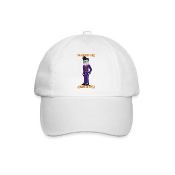 Coole Retro Cartoon Vampir Gummischlauch Illustration - Baseballkappe - Weiß/Weiß - Vorne