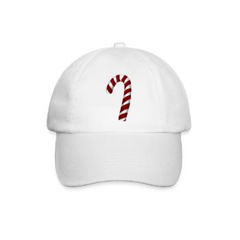 Zuckerstange Weihnachten, Weihnachtsdesign - Baseballkappe - Weiß/Weiß - Vorne