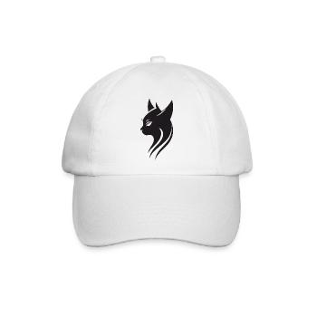 Katzen Kopf - Baseballkappe - Weiß/Weiß - Vorne