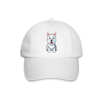 Cheeky Westie: Hundekunstwerk eines White Terriers - Baseballkappe - Weiß/Weiß - Vorne