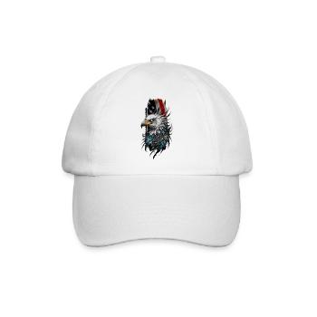 Patriotischer Stolz: Weißkopfseeadler gegen Amerikaner - Baseballkappe - Weiß/Weiß - Vorne