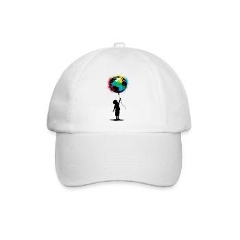 Planet Erde - Baseballkappe - Weiß/Weiß - Vorne