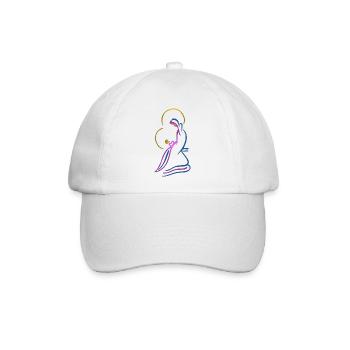 Jungfrau Maria und Jesuskind, dunkles Design - Baseballkappe - Weiß/Weiß - Vorne