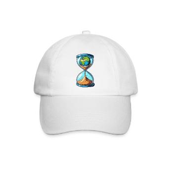sanduhr welt - Baseballkappe - Weiß/Weiß - Vorne
