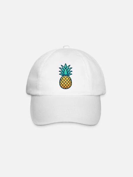 Ananas - Baseballkappe - Weiß/Weiß
