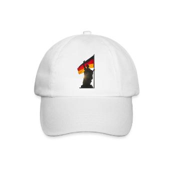 Freiheit trifft Flagge Deutschland, Germania - Baseballkappe - Weiß/Weiß - Vorne