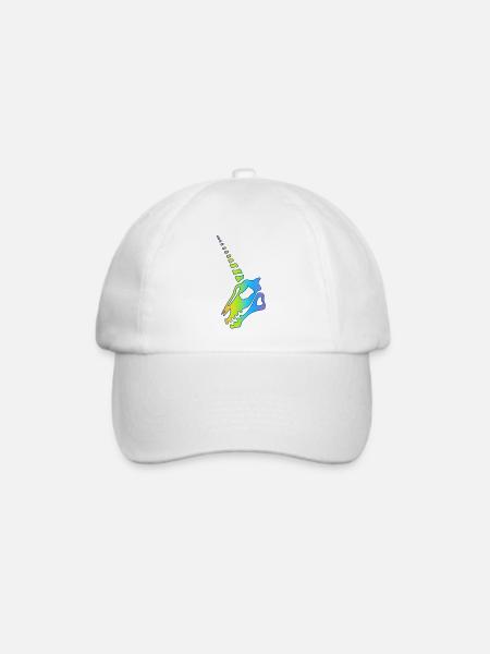 Regenbogen Einhorn Schädel - Baseballkappe - Weiß/Weiß