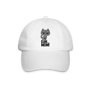 Mürrische Katze Lustige schlechte Laune Mürisches Mürrisches Mädchen - Baseballkappe - Weiß/Weiß - Vorne