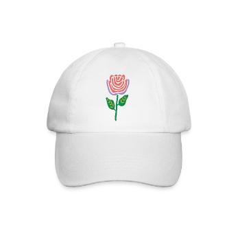 Rose Bloom Folk-Palette - Baseballkappe - Weiß/Weiß - Vorne