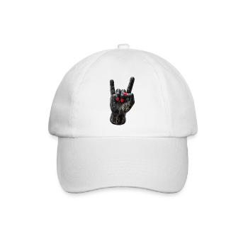 Rockhand Marmordruck - Baseballkappe - Weiß/Weiß - Vorne