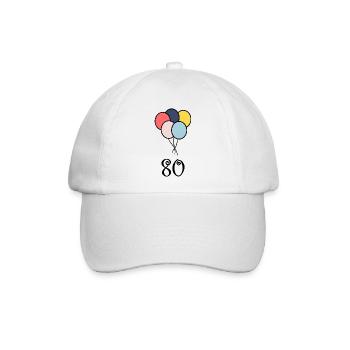 80. 80 JAHRE. 80. JUBILÄUM. 80-JAHRES-JUBILÄUM. - Baseballkappe - Weiß/Weiß - Vorne