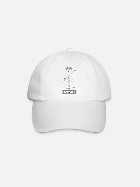Aquarius - Wassermann Sternzeichen - schwarz - Baseballkappe - Weiß/Weiß