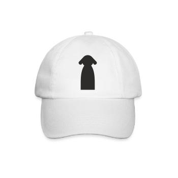 Hunde Silhouette – Minimalistisches Hunde Design - Baseballkappe - Weiß/Weiß - Vorne