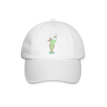 Lama mit großer Schultüte - Baseballkappe - Weiß/Weiß - Vorne