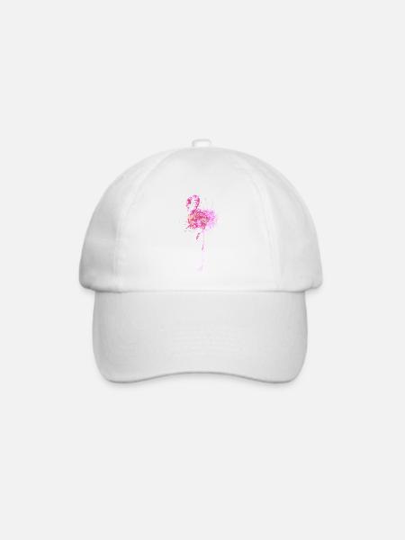 Flamingo Splash Art - Baseballkappe - Weiß/Weiß