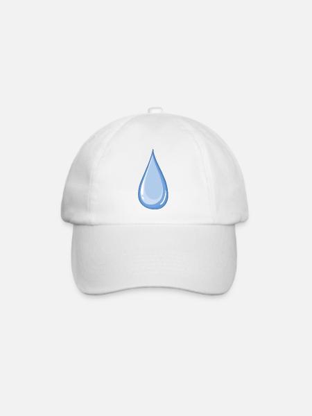 Blauer glänzender Wassertropfen - Baseballkappe - Weiß/Weiß