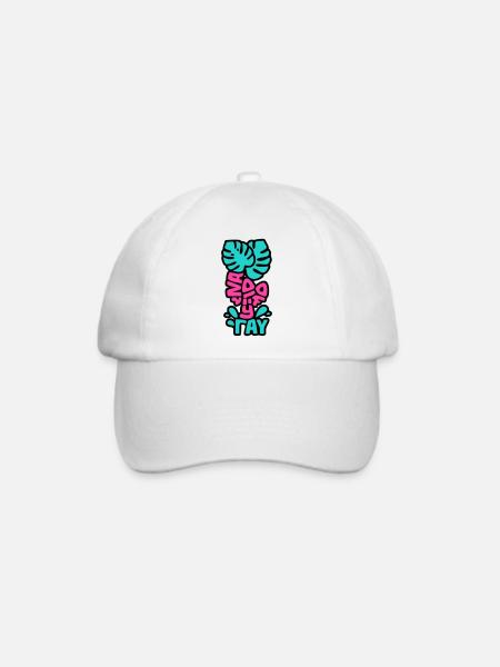 Vacay Vibes Schriftzug Grafik - Baseballkappe - Weiß/Weiß