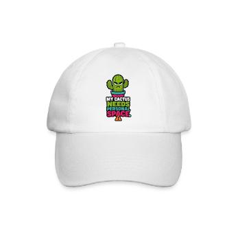 My Cactus Needs Personal Space – Pflanzen Humor - Baseballkappe - Weiß/Weiß - Vorne