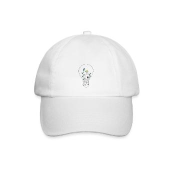 Glühbirne Floral - Baseballkappe - Weiß/Weiß - Vorne