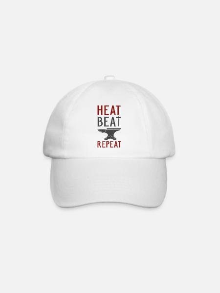 Heat Beat Repeat - Baseballkappe - Weiß/Weiß