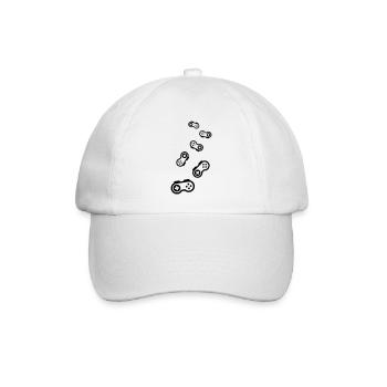 Gamepad Symbol Gamer - Baseballkappe - Weiß/Weiß - Vorne