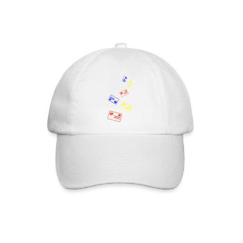 Briefmarke Bunt - Baseballkappe - Weiß/Weiß - Vorne
