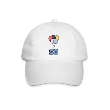 50. 50 JAHRE. 50-jähriges JUBILÄUM. GEBURTSTAG 50 JAHRE. - Baseballkappe - Weiß/Weiß - Vorne