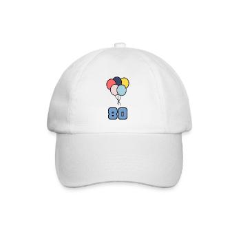80. 80 JAHRE. 80-JÄHRIGES JUBILÄUM. GEBURTSTAG 80 JAHRE. - Baseballkappe - Weiß/Weiß - Vorne