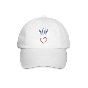Mama Herz - Baseballkappe - Weiß/Weiß - Vorne