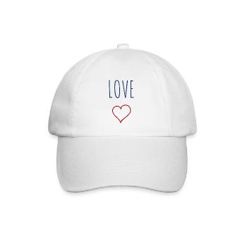 LIEBE Herz - Baseballkappe - Weiß/Weiß - Vorne