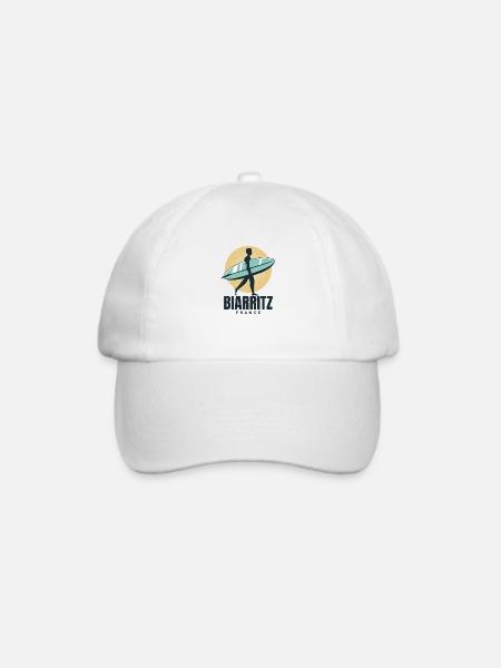 Biarritz Frankreich Beach Surfer - Baseballkappe - Weiß/Weiß