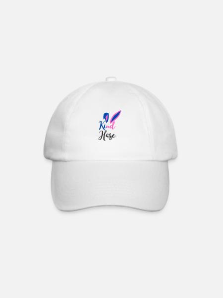 Kind Hase - Baseballkappe - Weiß/Weiß